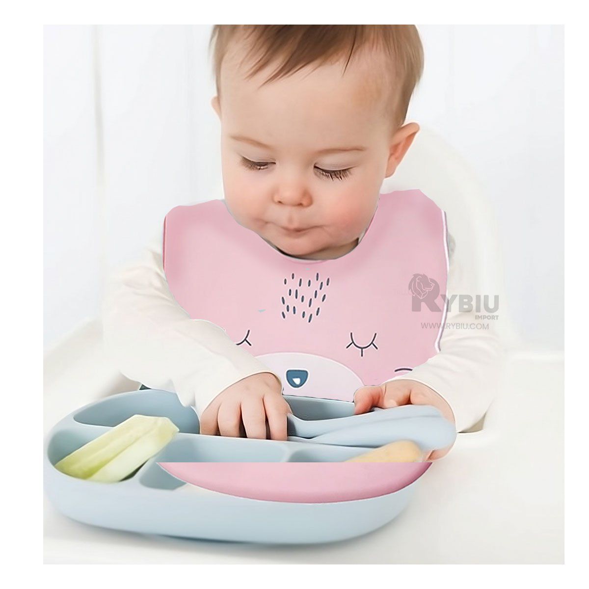 RYBIU IMPORT - Protector Versatil de Babas en Rosado Y+Ligas de Regalo