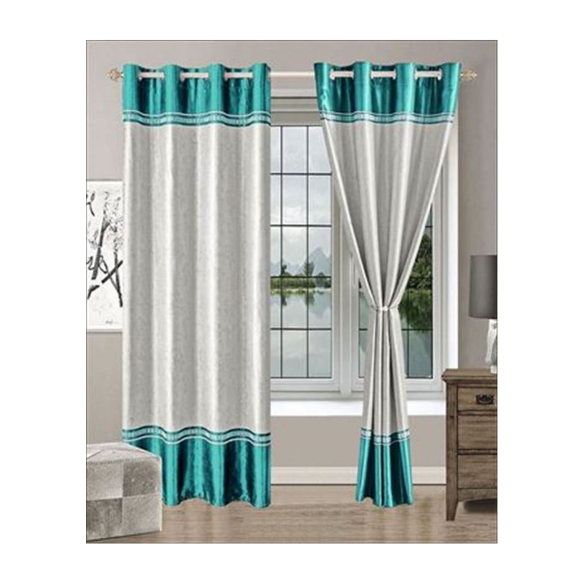 CASATEX - CORTINA BICOLOR BLACKOUT COLOR VERDE AGUAMARINA CASATEX 3M