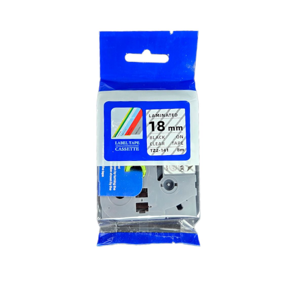 BROTHER - CINTA BROTHER COMPATIBLE TZ2-141 NEGRO SOBRE TRANSPARENTE