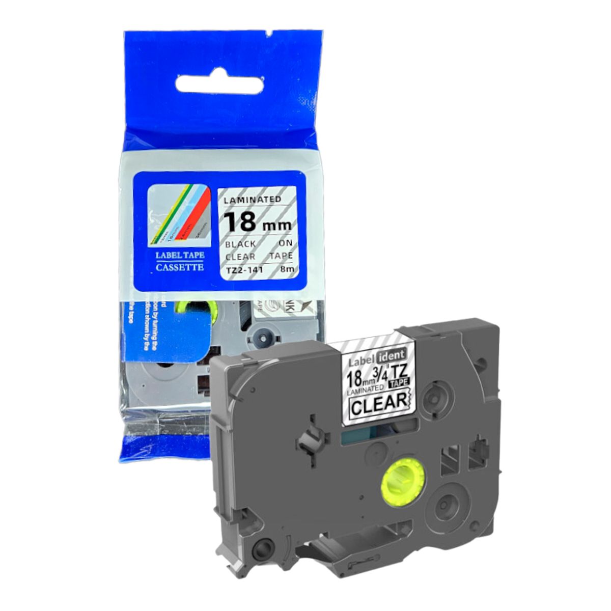 BROTHER - CINTA BROTHER COMPATIBLE TZ2-141 NEGRO SOBRE TRANSPARENTE