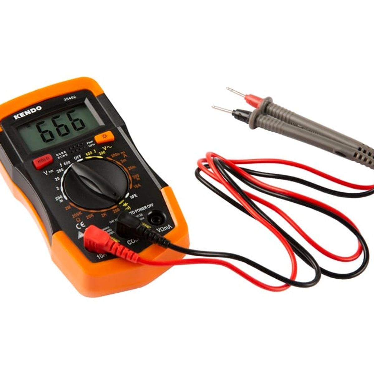 KENDO - MULTÍMETRO DC 200JA - 10A DC VOLT 200mV - 600V   KENDO - KEN35462