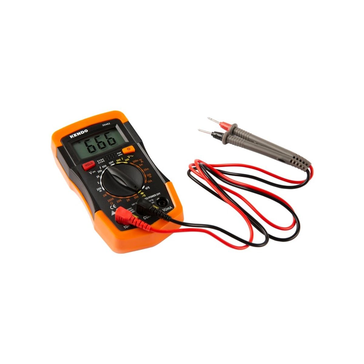 KENDO - MULTÍMETRO DC 200JA - 10A DC VOLT 200mV - 600V   KENDO - KEN35462