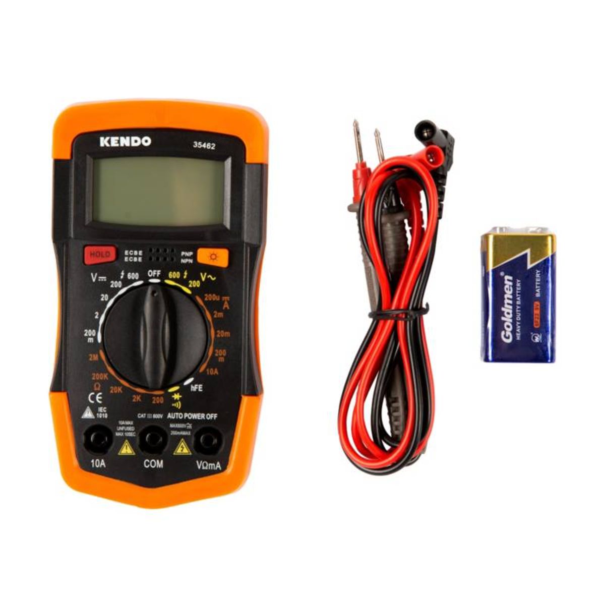 KENDO - MULTÍMETRO DC 200JA - 10A DC VOLT 200mV - 600V   KENDO - KEN35462