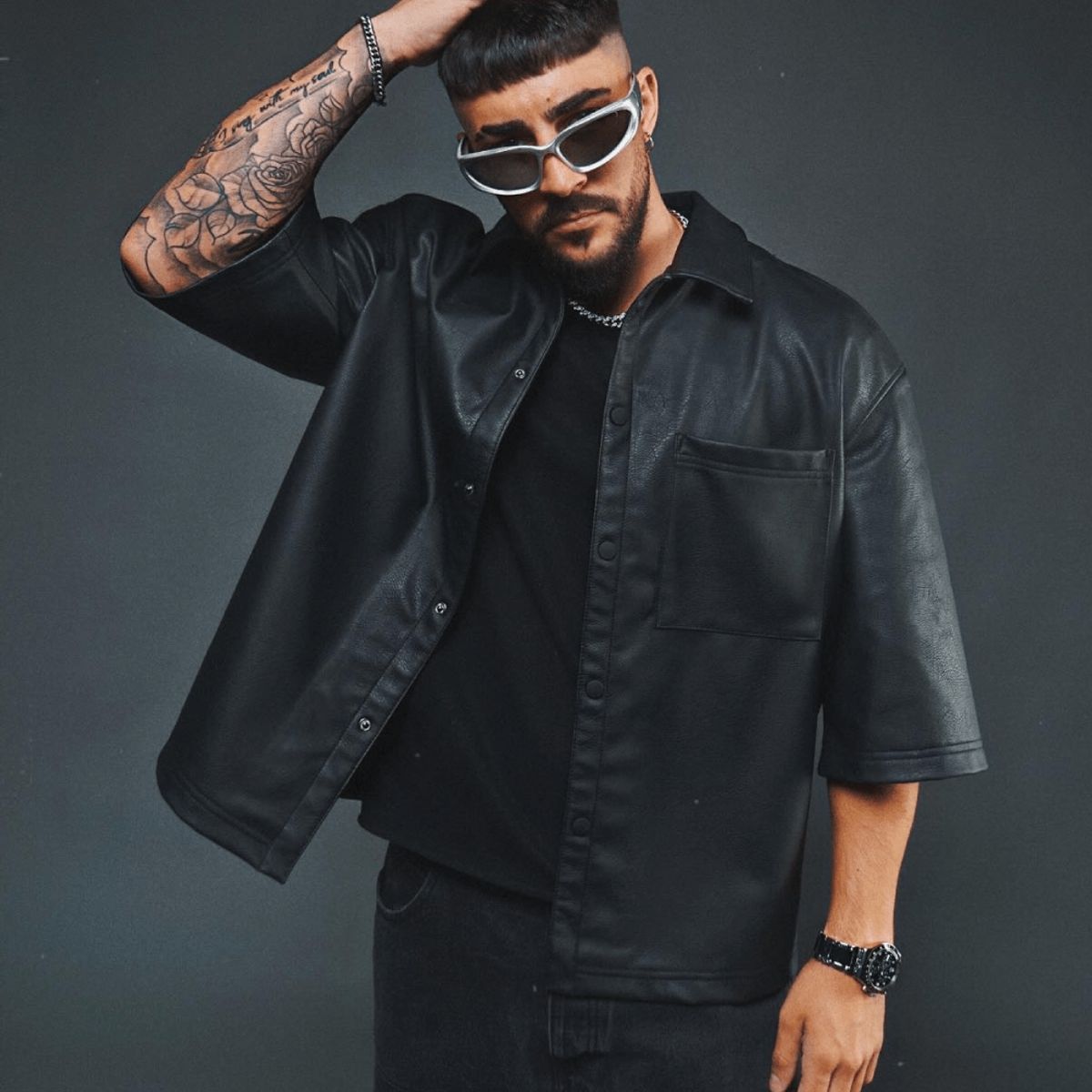 GENERICO - Camisa Oversize Manga Corta Hombre