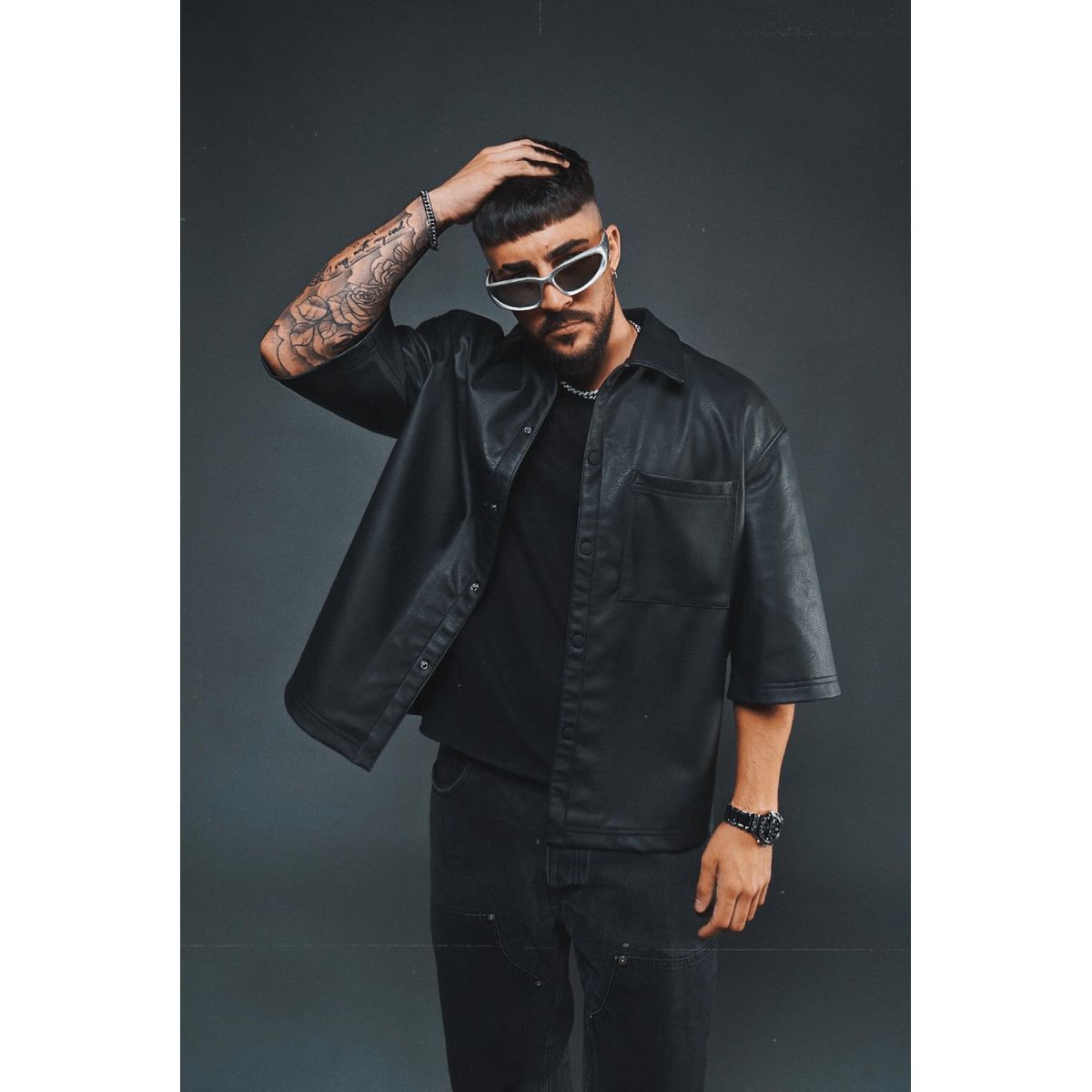 GENERICO - Camisa Oversize Manga Corta Hombre