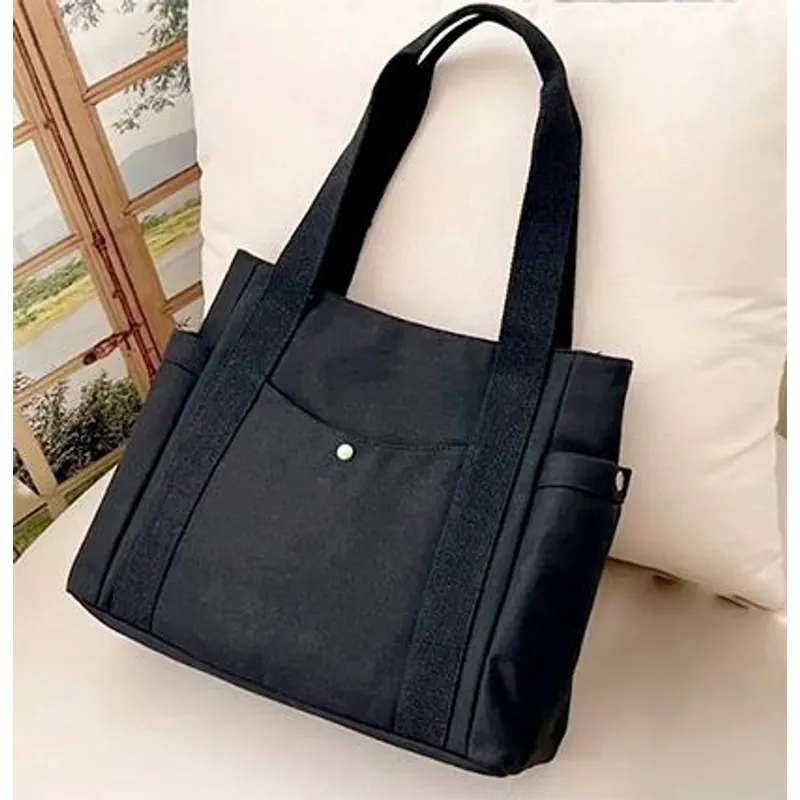 GENERICO - BOLSO LONA CASUAL COLOR NEGRO