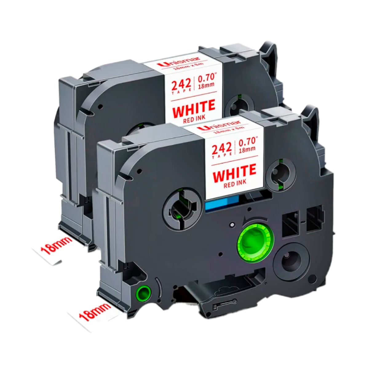 BROTHER - CINTA BROTHER COMPATIBLE TZ2-242 ROJO SOBRE BLANCO