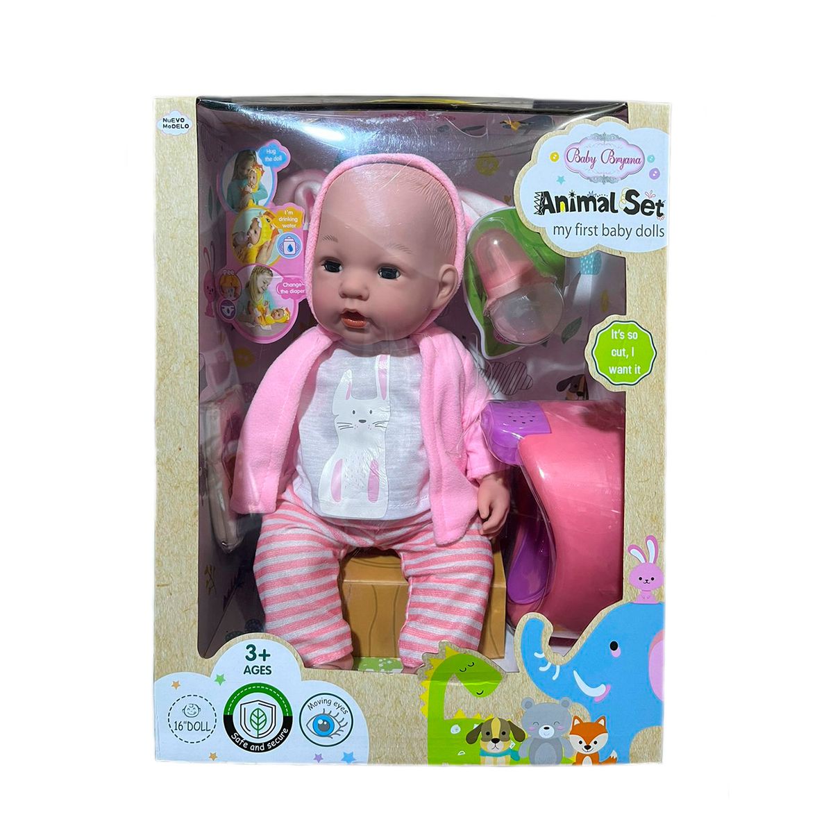 GENERICO - Juguete Muñeca Bebé Real Baby Bryana con Accesorios A751I