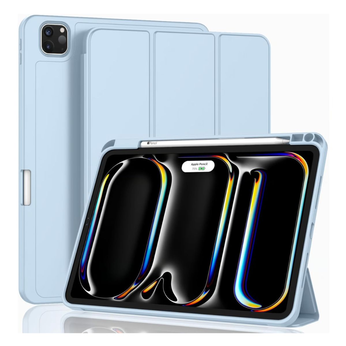 CASE - FUNDA SMART COVER CON PORTA PENCIL PARA  IPad PRO 11" 2024 celeste