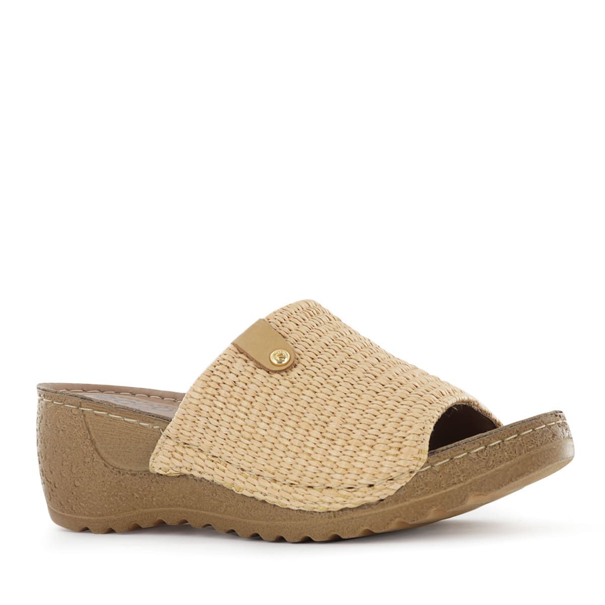 ECCO - Sandalias Taco Cuña Mujer Ecco Mayra31 Beige Rafia