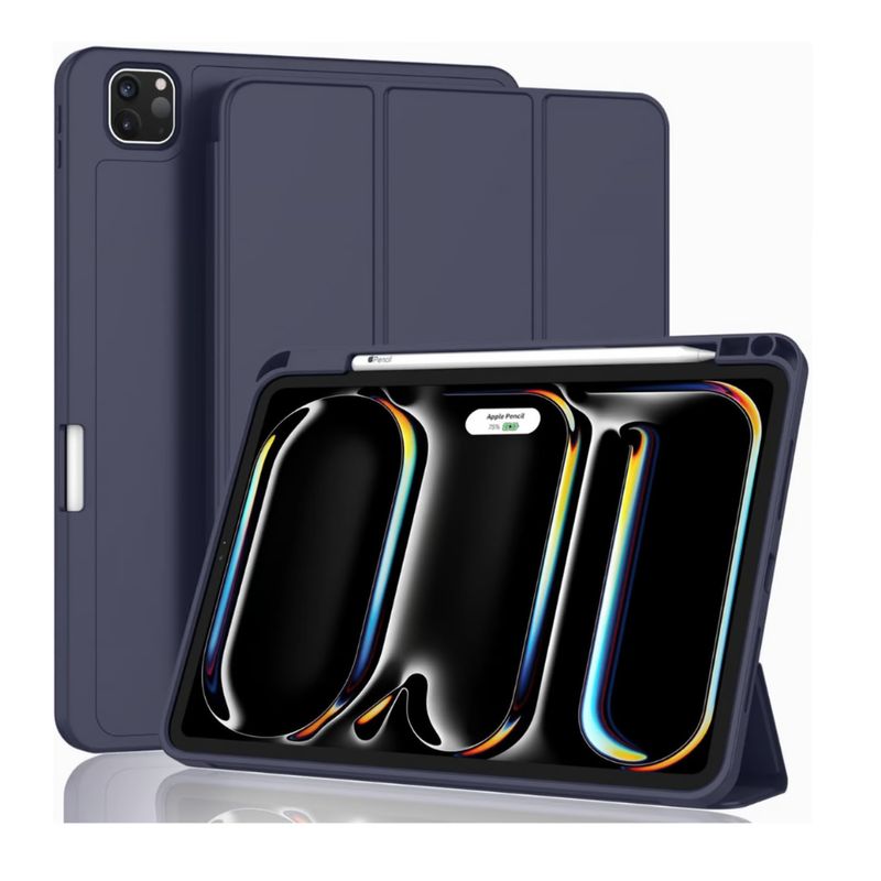 CASE - FUNDA SMART COVER CON PORTA PENCIL PARA  IPad PRO 11" 2024 azul