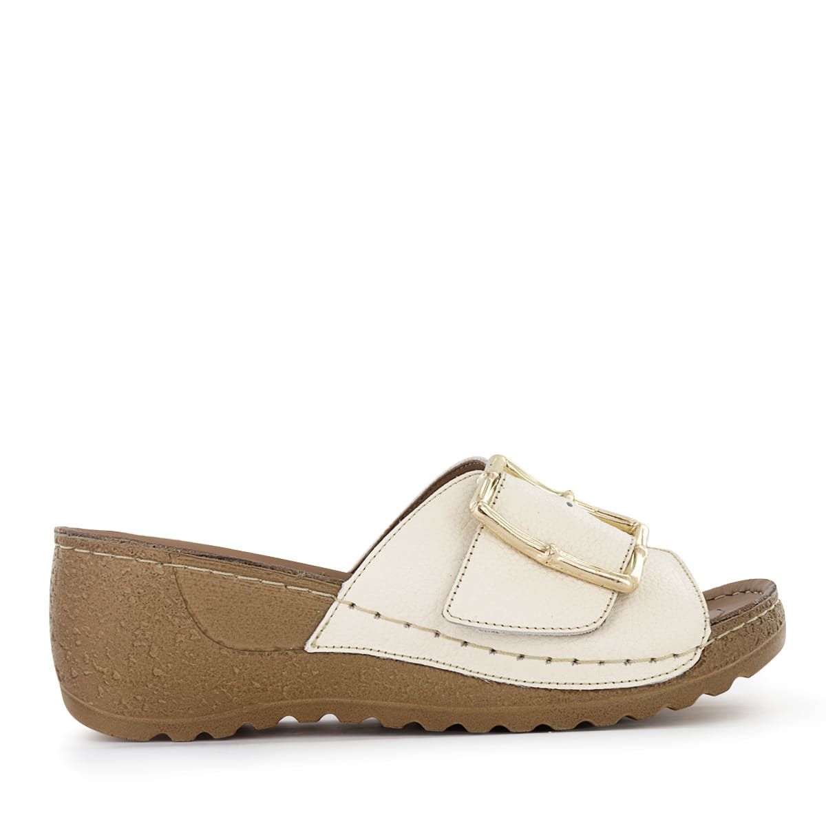 ECCO - Sandalias Mujer Ecco Mayra30 Marfil Cuero Natural