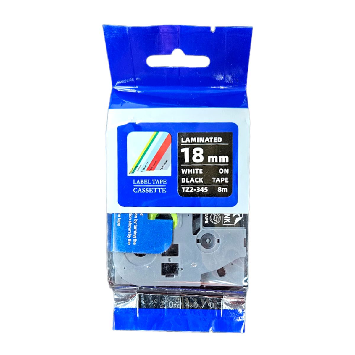 BROTHER - CINTA BROTHER COMPATIBLE TZ2-345 BLANCO SOBRE NEGRO