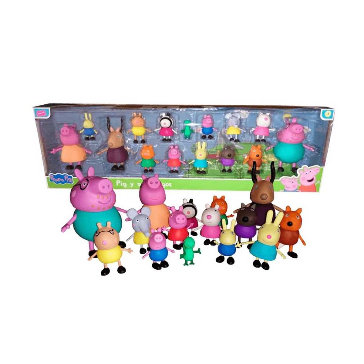 Pepa Pig - Set De Peppa Pig 15 Personajes Familia y Amigos
