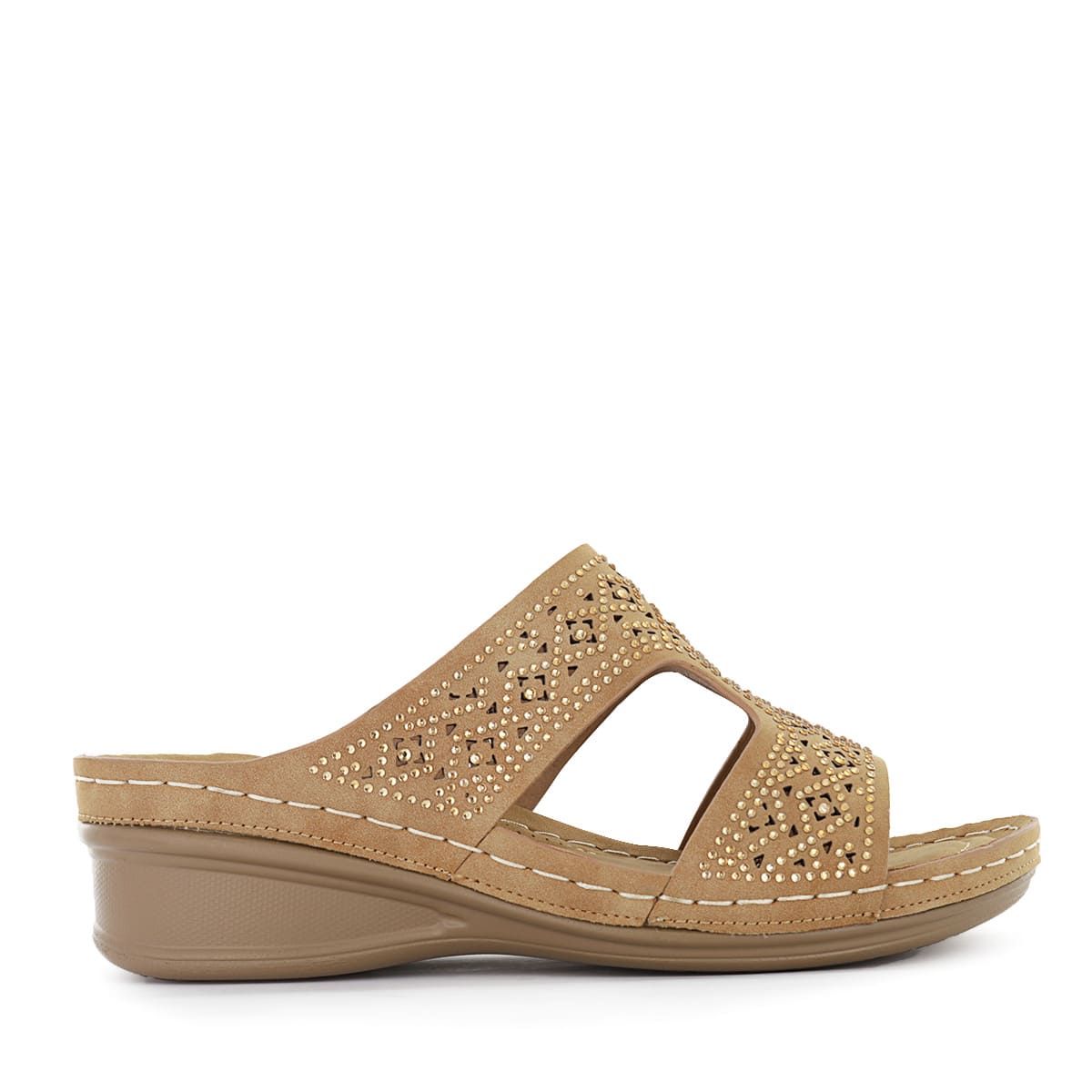 IMPULS - Sandalias Taco Cuña Mujer Impuls Odila04 Camel