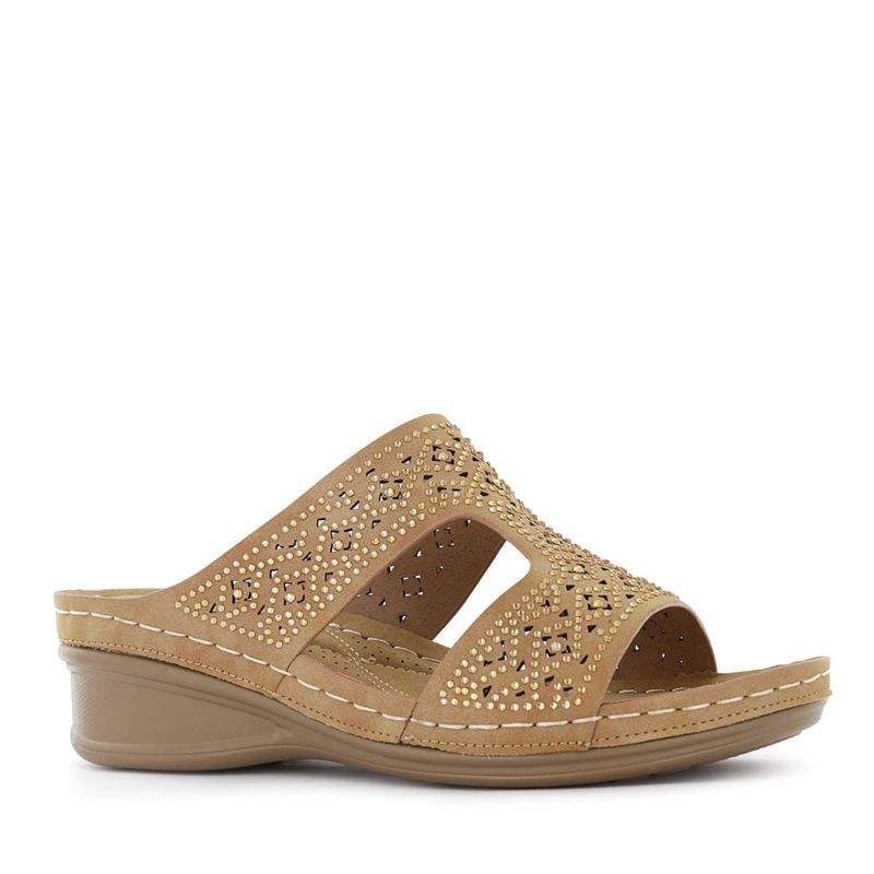IMPULS - Sandalias Taco Cuña Mujer Impuls Odila04 Camel