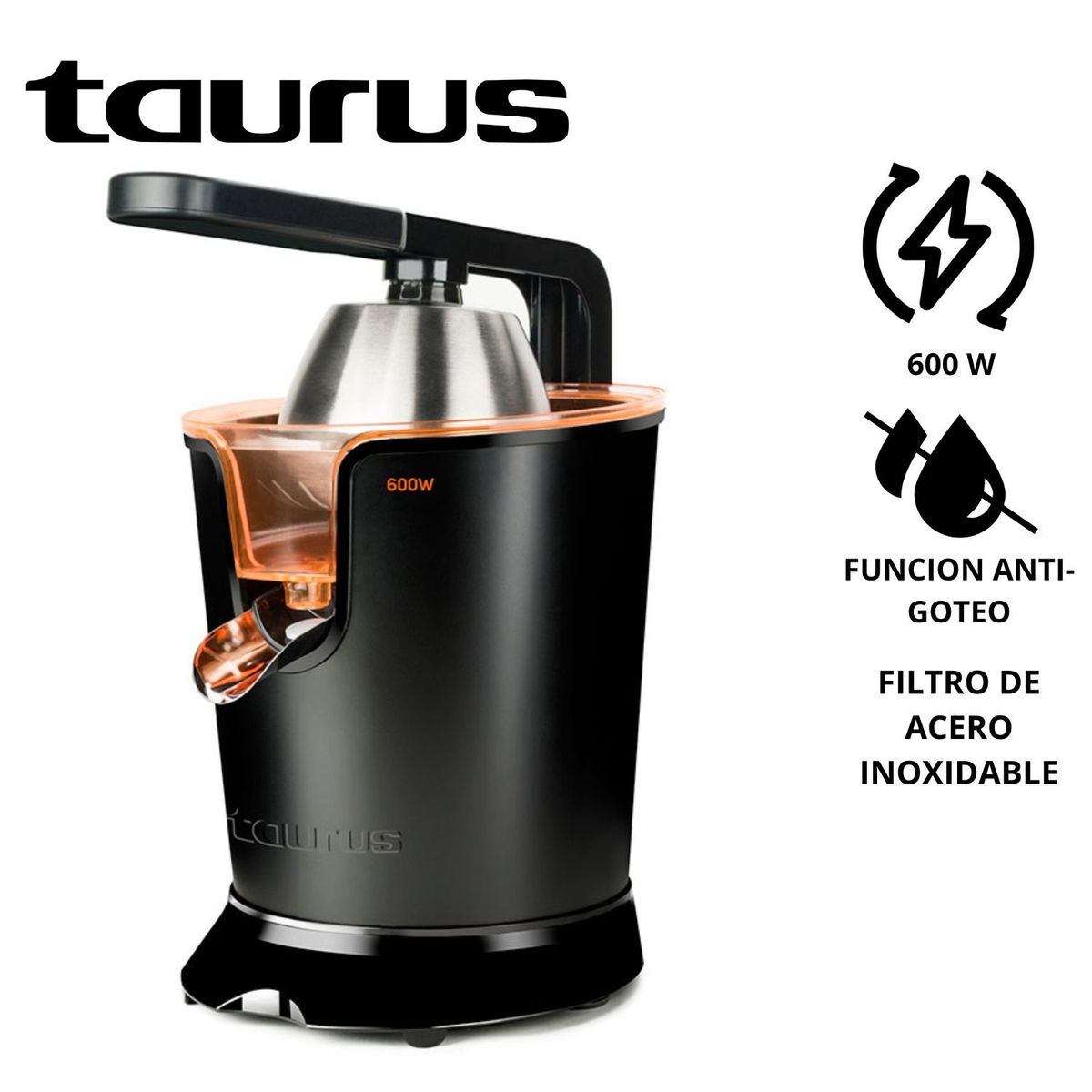 TAURUS - Exprimidor Taurus con Palanca CITRUS 600 LEGEND Motor AC 600 W