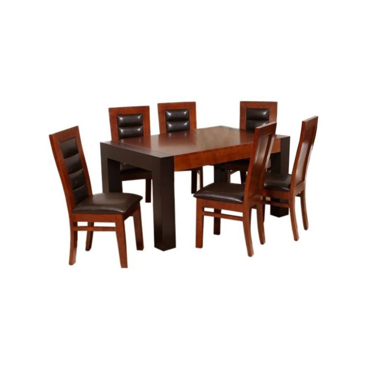 HOGAR & SPACIOS - HYS COMEDOR 6 SILLAS INGRID NEGRO
