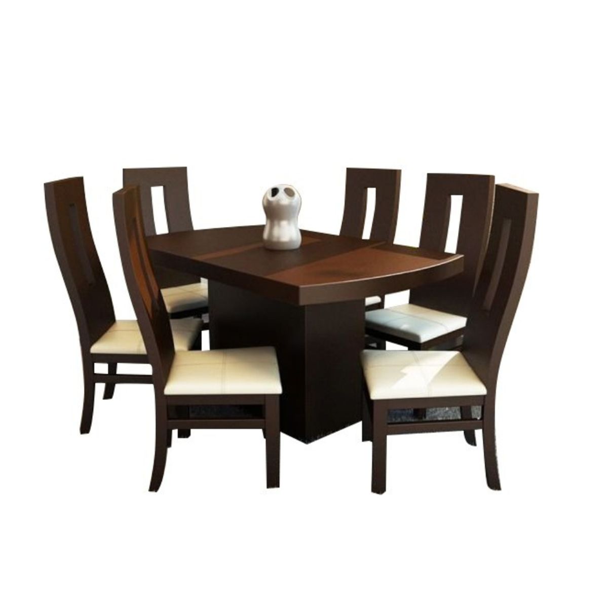 HOGAR & SPACIOS - HYS COMEDOR 6 SILLAS DAMESH BLANCO