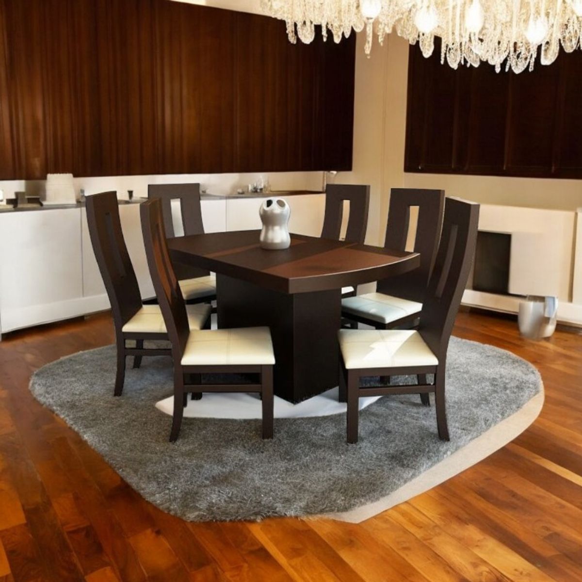 HOGAR & SPACIOS - HYS COMEDOR 6 SILLAS DAMESH BLANCO