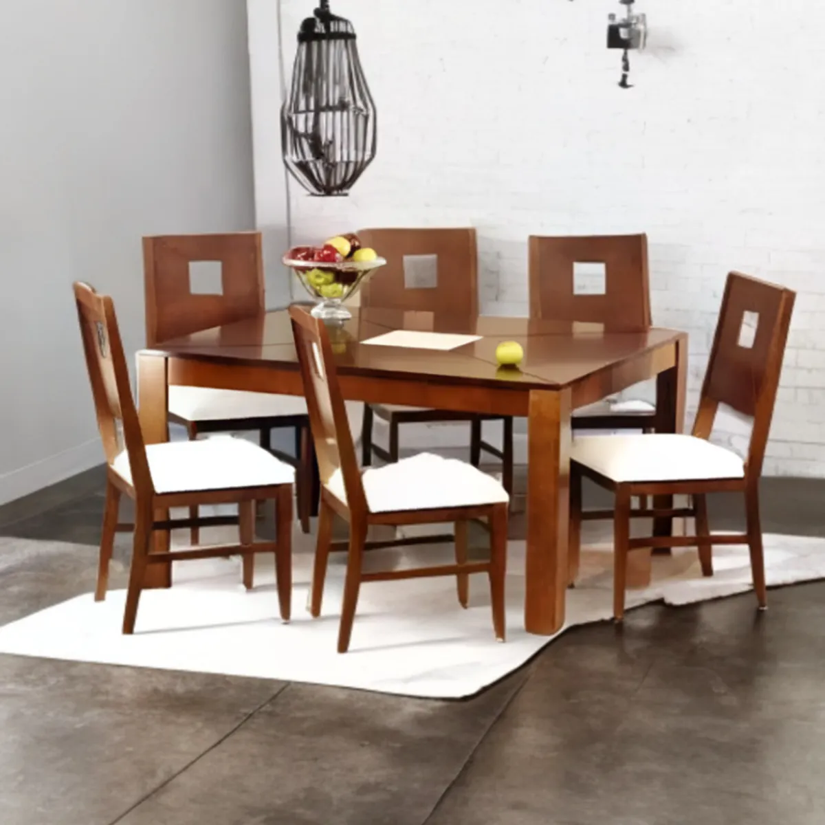 HOGAR & SPACIOS - HYS COMEDOR 6 SILLAS PINAM ARENOSO