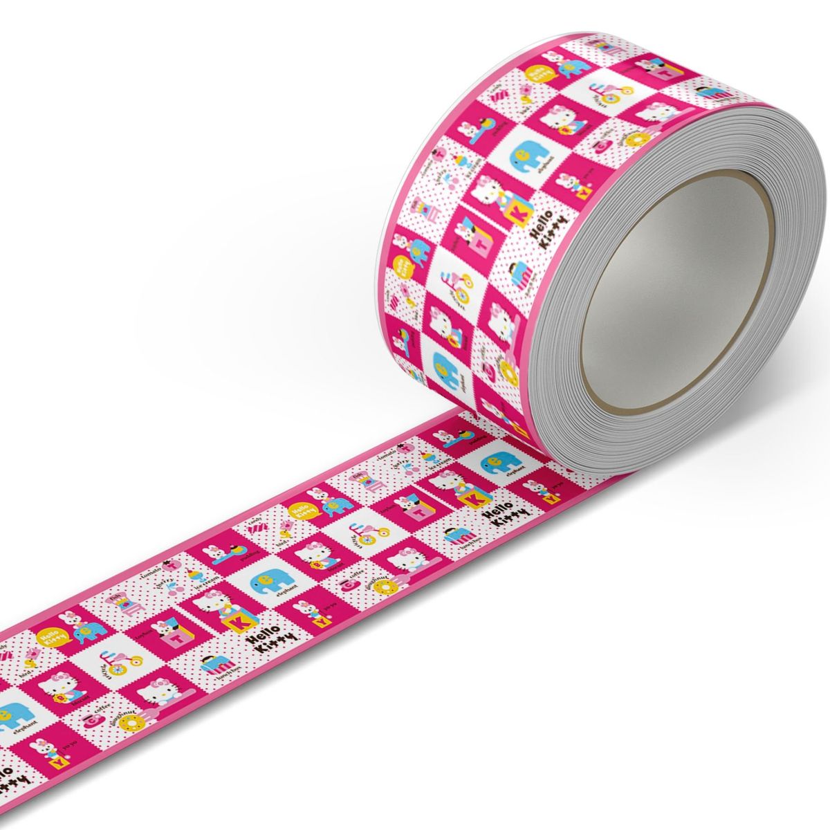 GENERICO - Cenefa Infantil Autoadhesiva para niñas – Kitty cuadros rosa – 5.92 mts