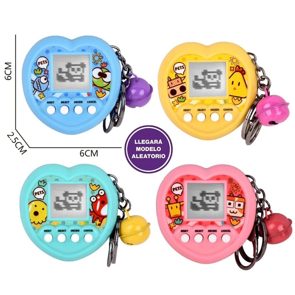 PEQUEÑAS TRAVESURAS - Mini Mascota Virtual Tamagotchi Corazón - Retro Pet Game