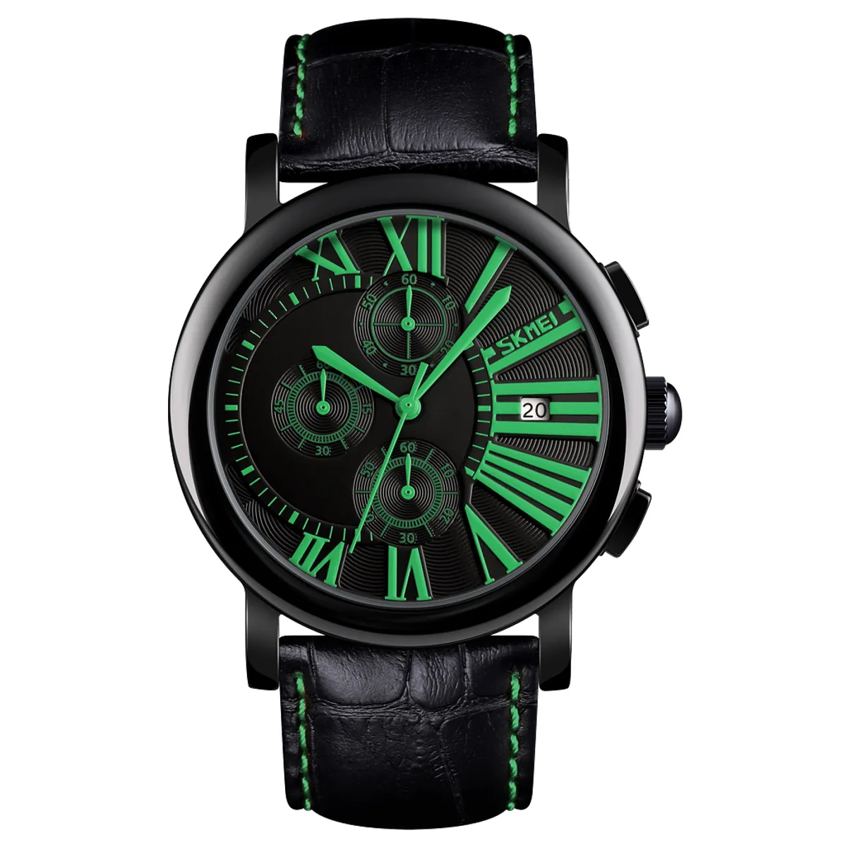 SKMEI - Reloj Skmei 9196 Negro con detalles Verdes Cronografo