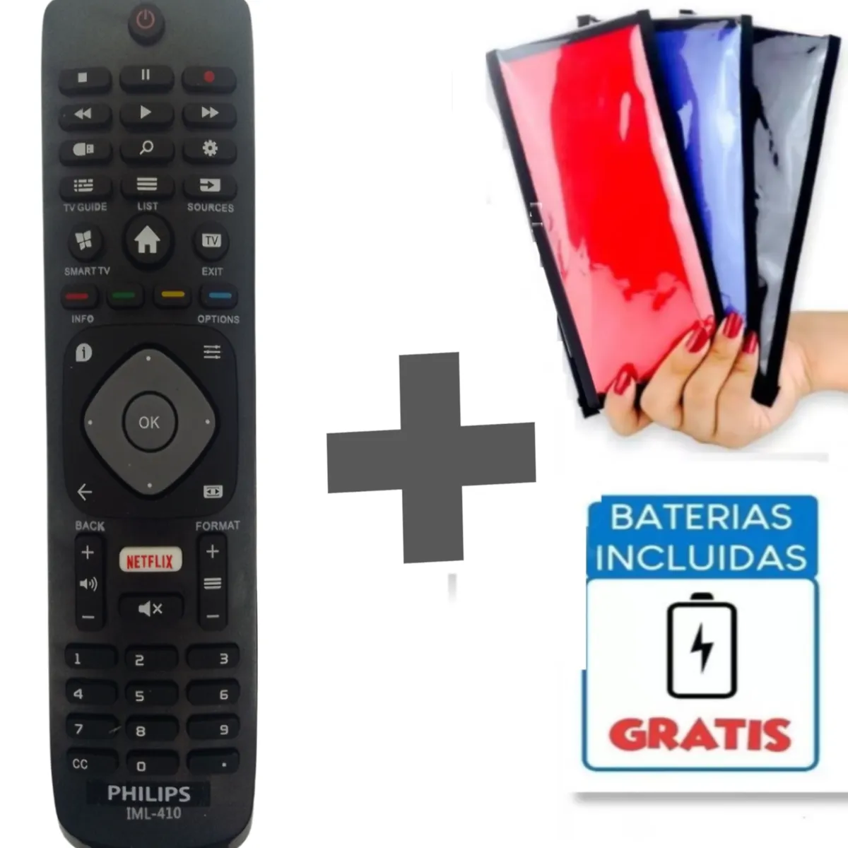 GENERICO - Control Remoto para philips Smartv Clasico + Funda