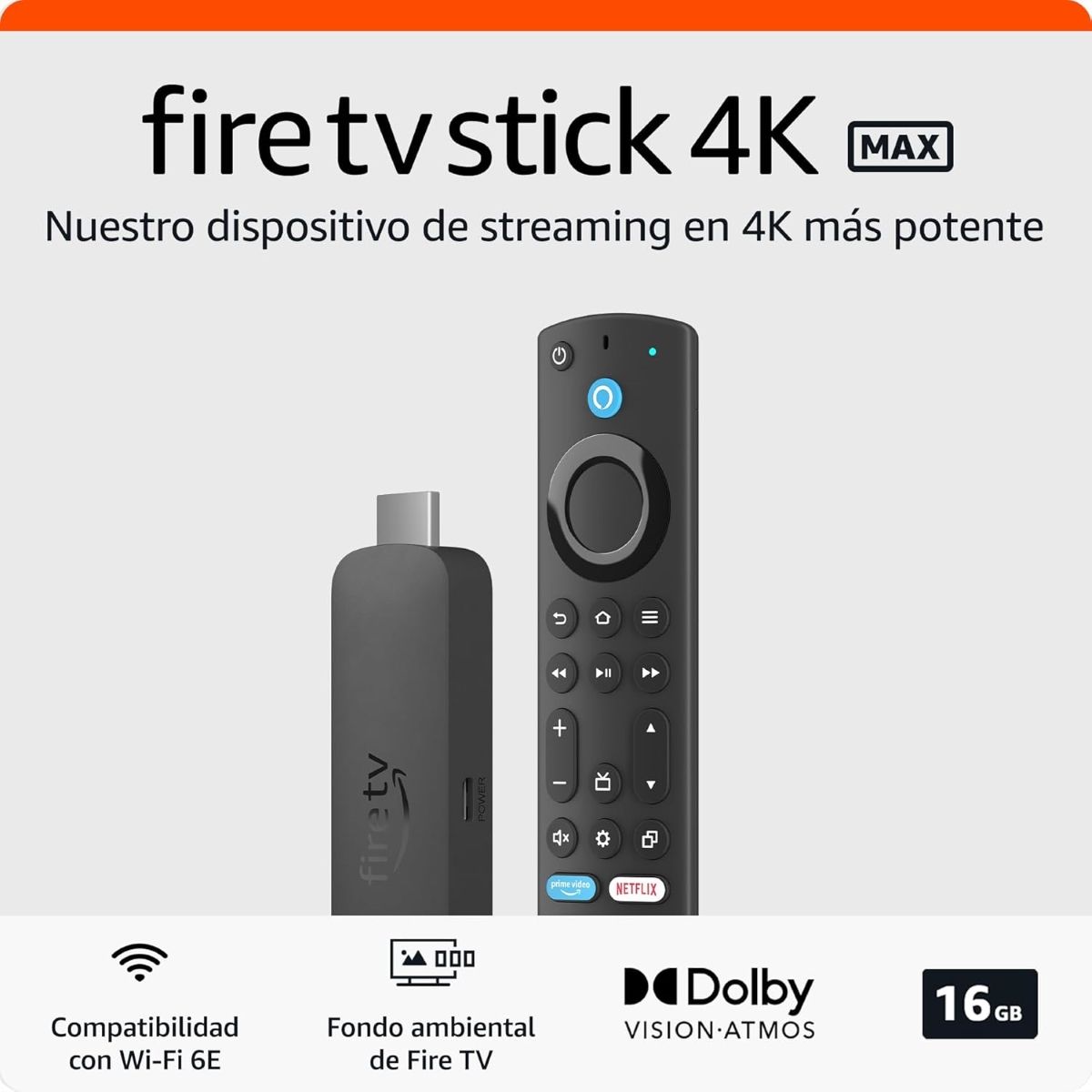 AMAZON - Fire Tv Stick 4k Max Alexa 16gb Nueva Version