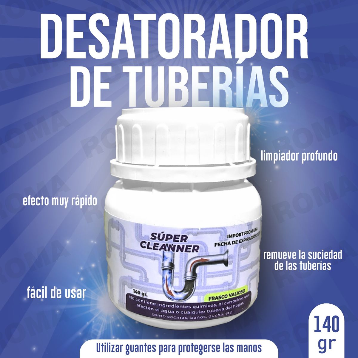 GLOBAL CLEANER - DESATORADOR DE TUBERIAS EN POLVO