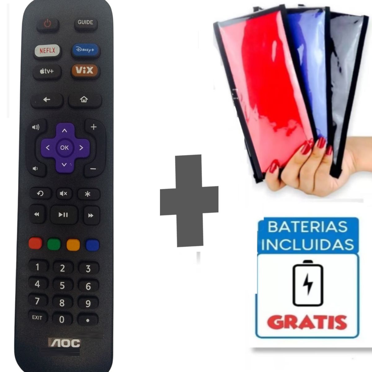 GENERICO - Control Remoto Caixun Roku Tv  + Funda