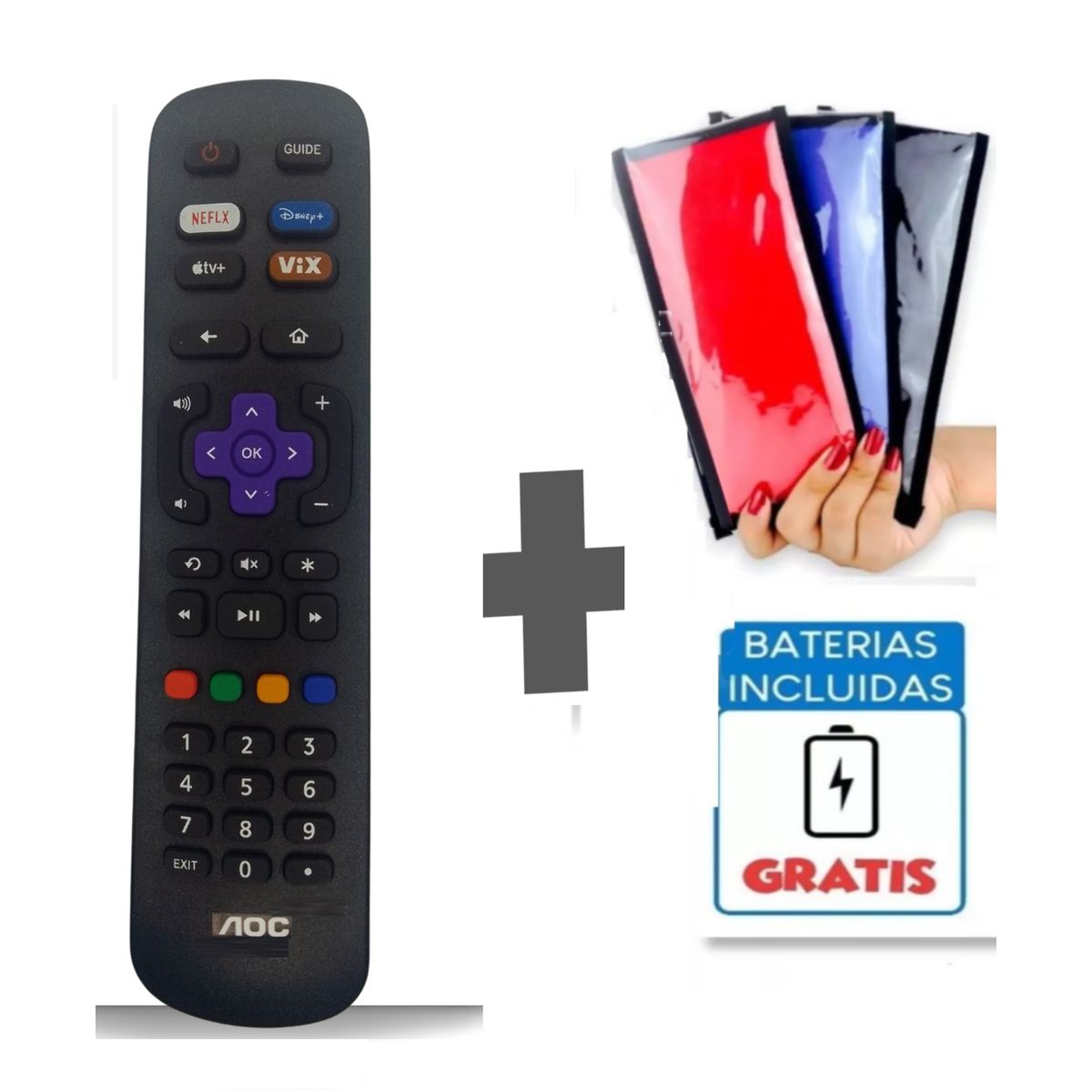 GENERICO - Control Remoto Caixun Roku Tv  + Funda