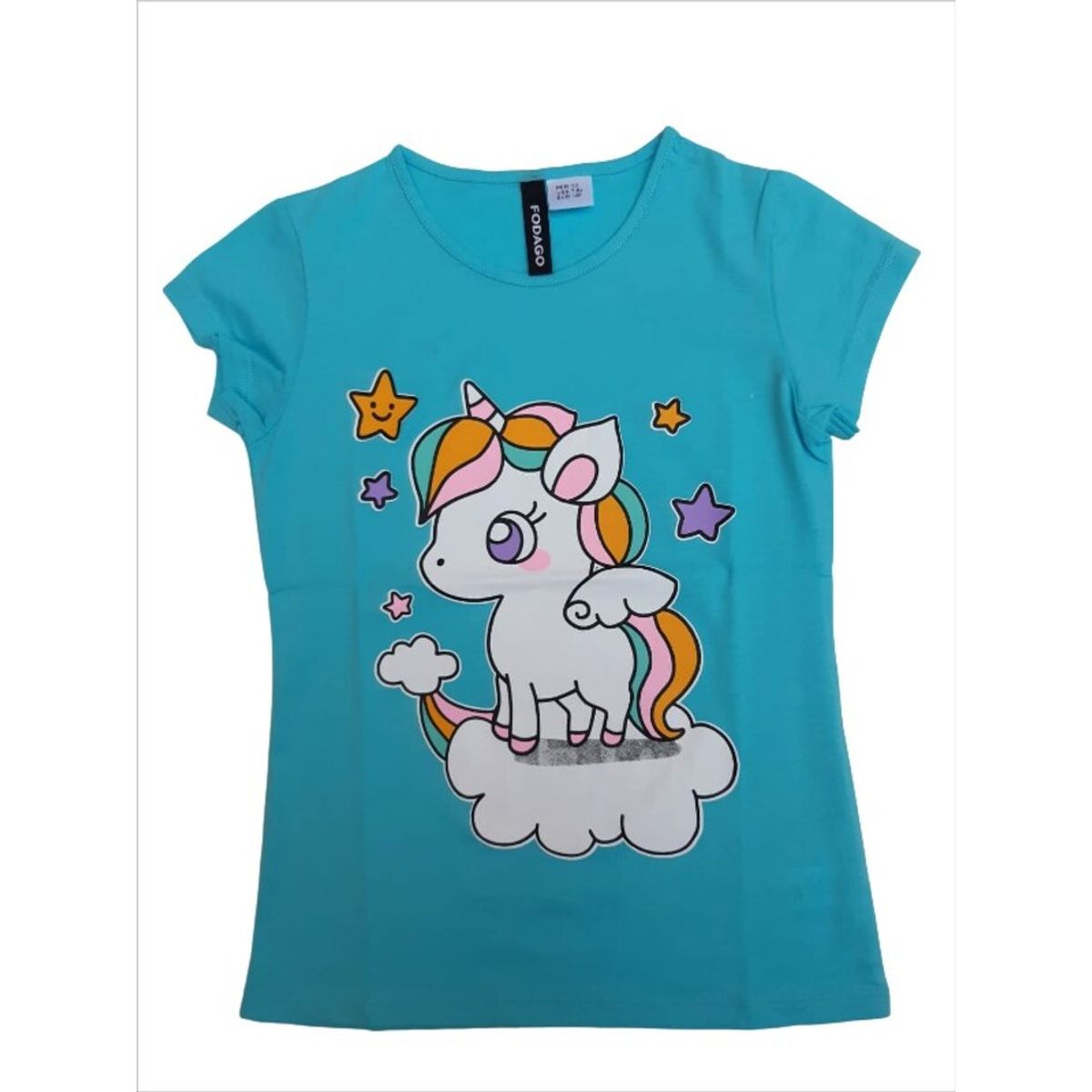 FODAGO - Polo niña manga corta Unicornio bb - Celeste