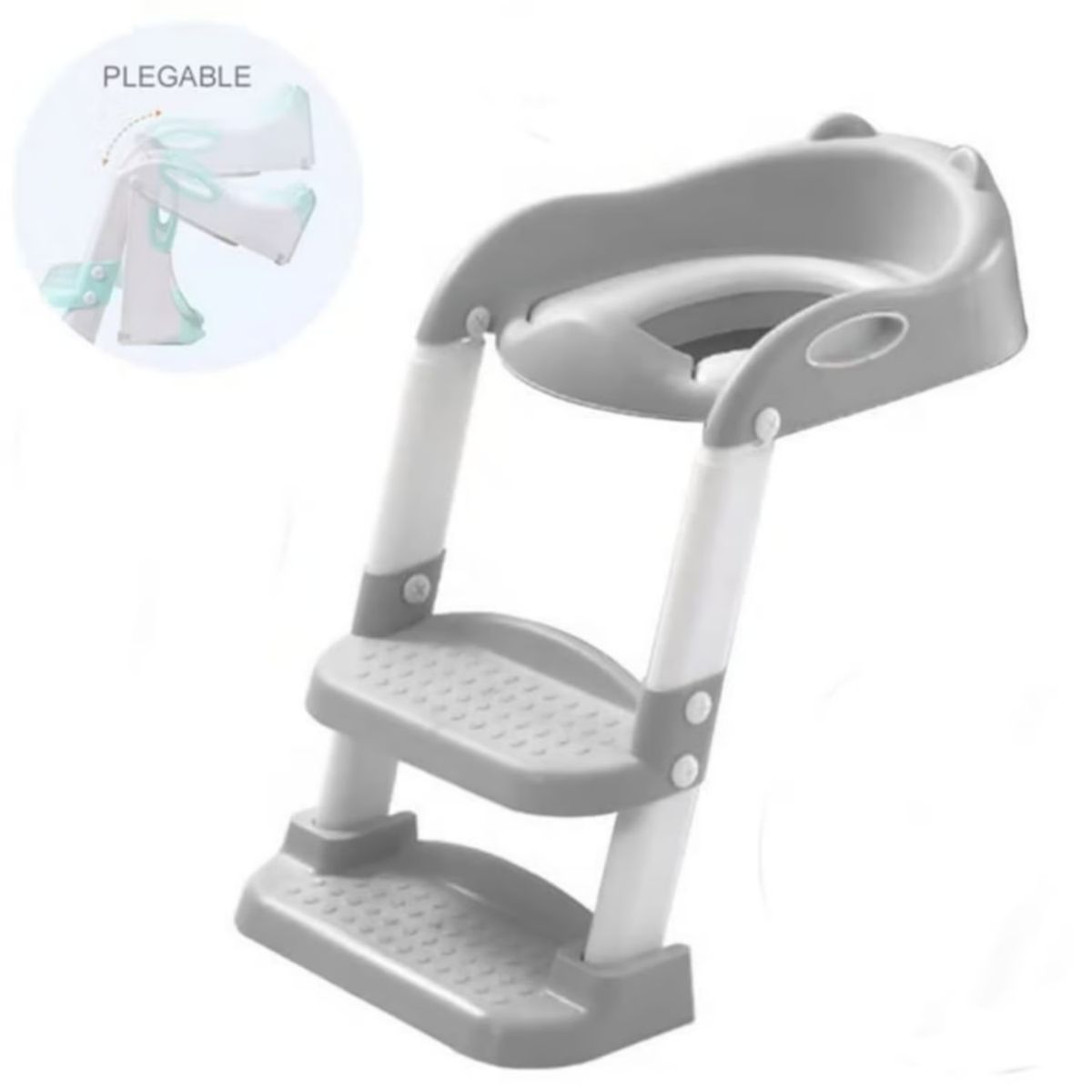 GENERICO - Asiento Inodoro Escalera Para Niños - Gris