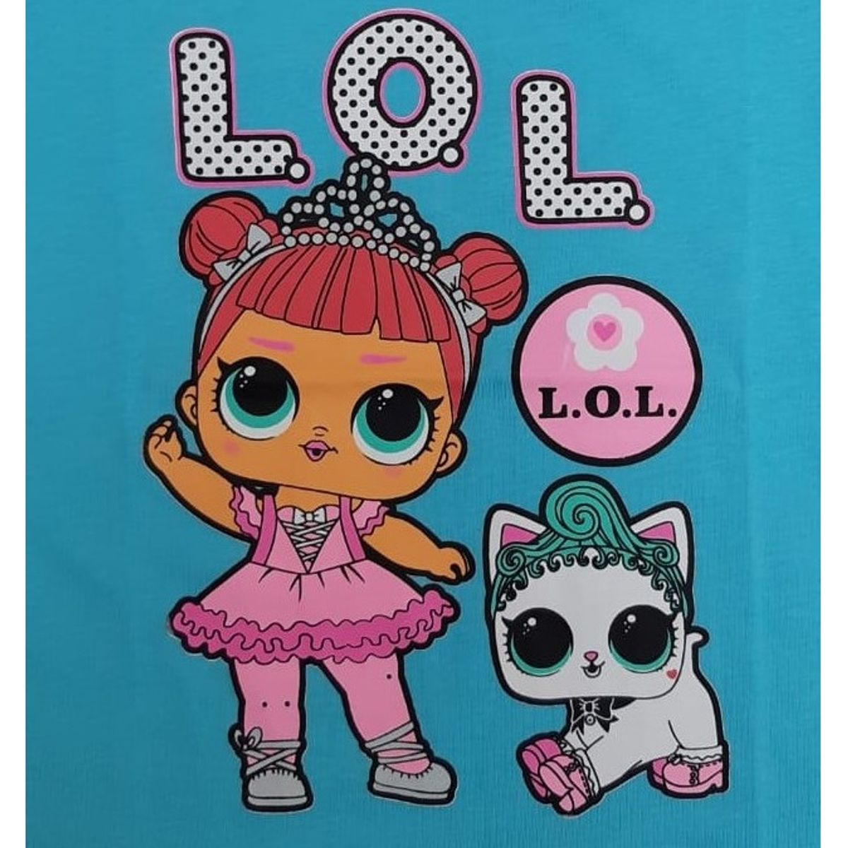 FODAGO - Polo niña manga corta LOL  - Turquesa.