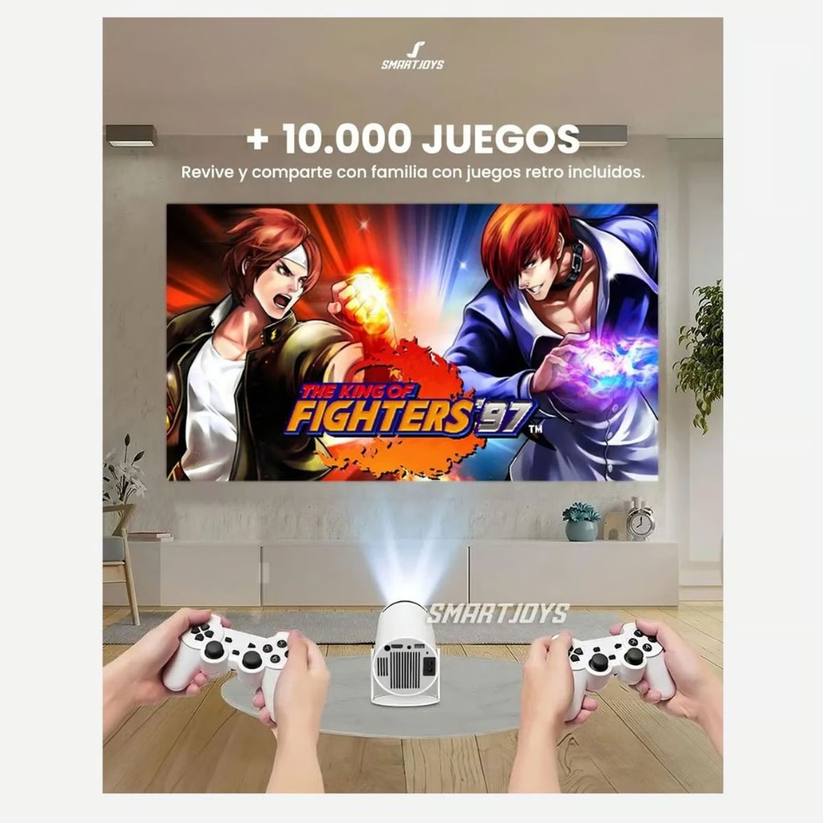 OEM - Proyector 4K Juego de Consolda 2 Mandos X10 Plus 10 000 Juegos