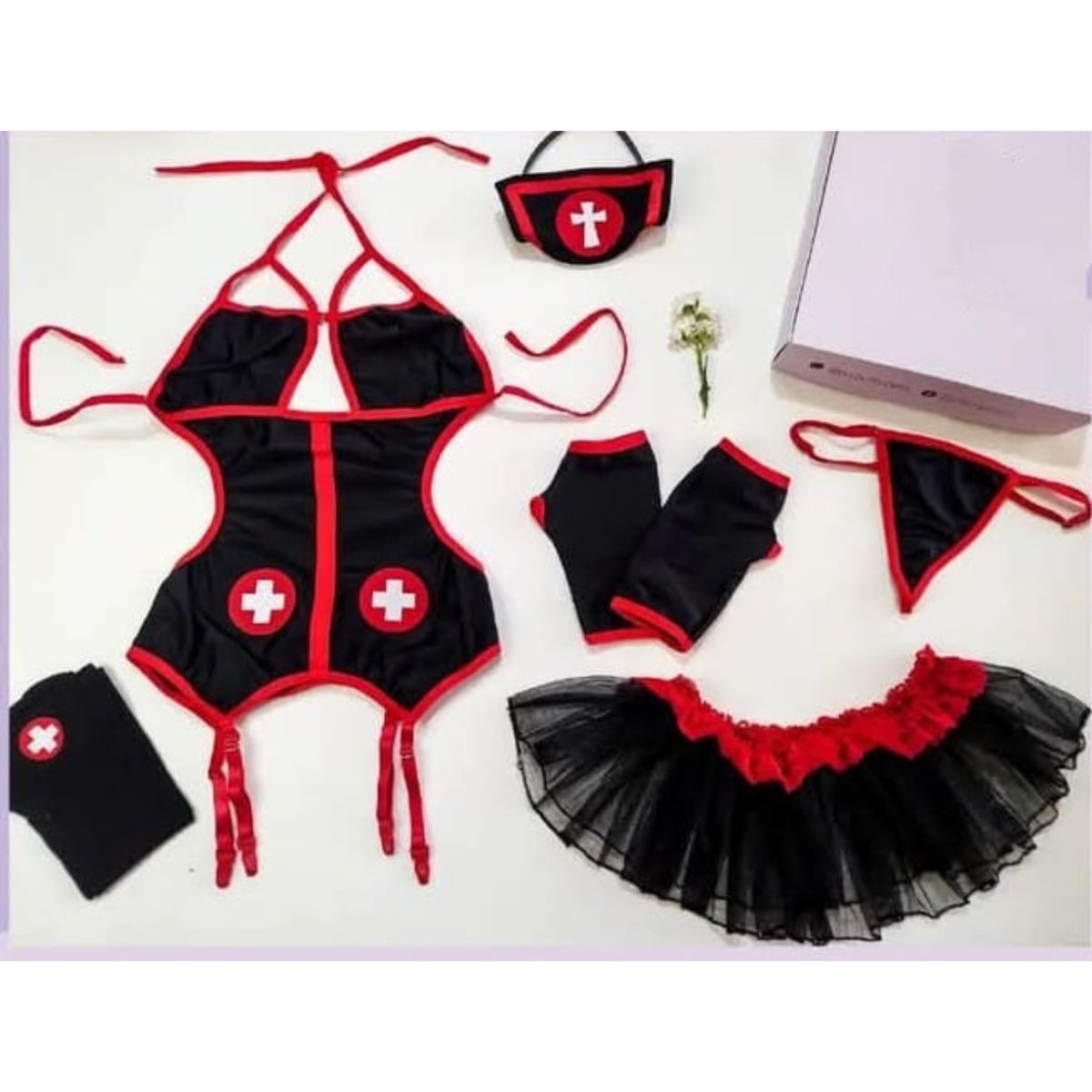 GENERICO - DISFRAZ ERÓTICO DE ENFERMERA LENCERIA SEXY DISFRACES EN TALLAS S-M-L