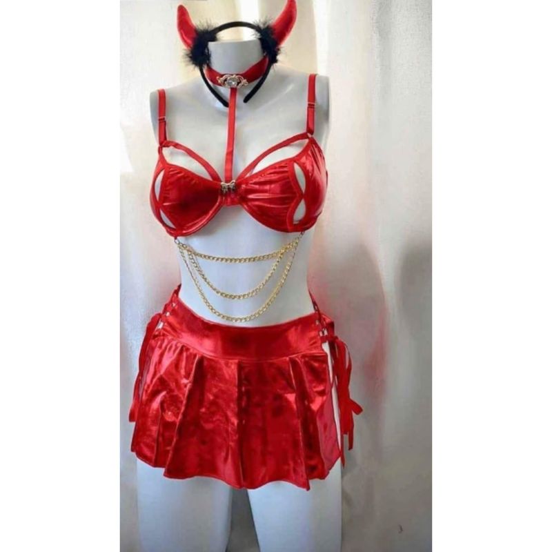 GENERICO - DISFRAZ DE DIABLITA LENCERÍA SEXY DISFRACES EN TALLAS S-M- L