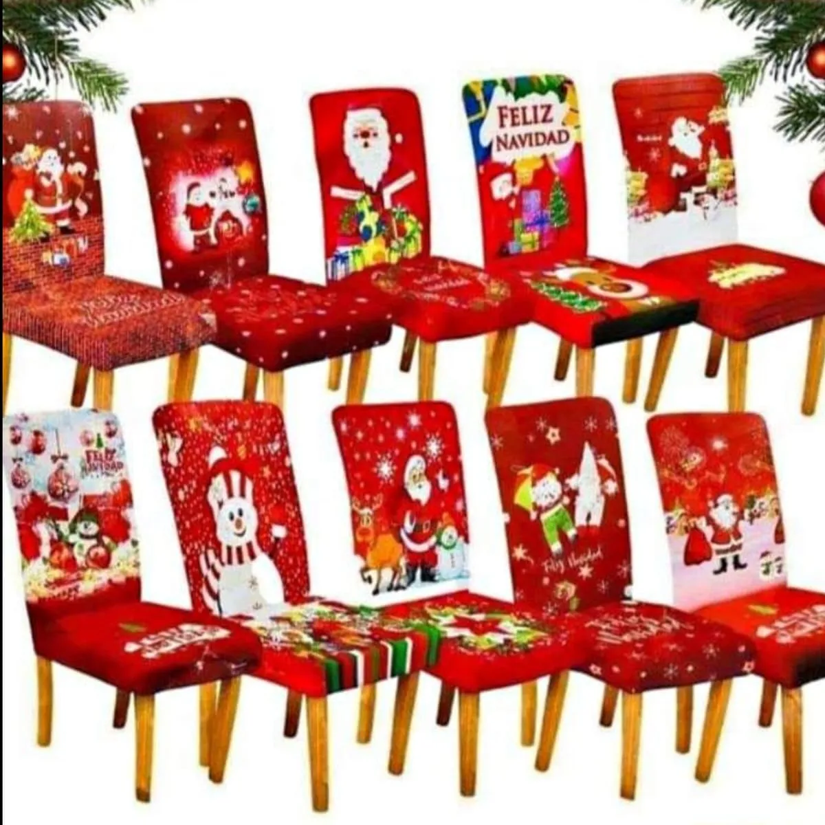 GENERICO - Funda Navideña Para Silla - Modelo al Azar