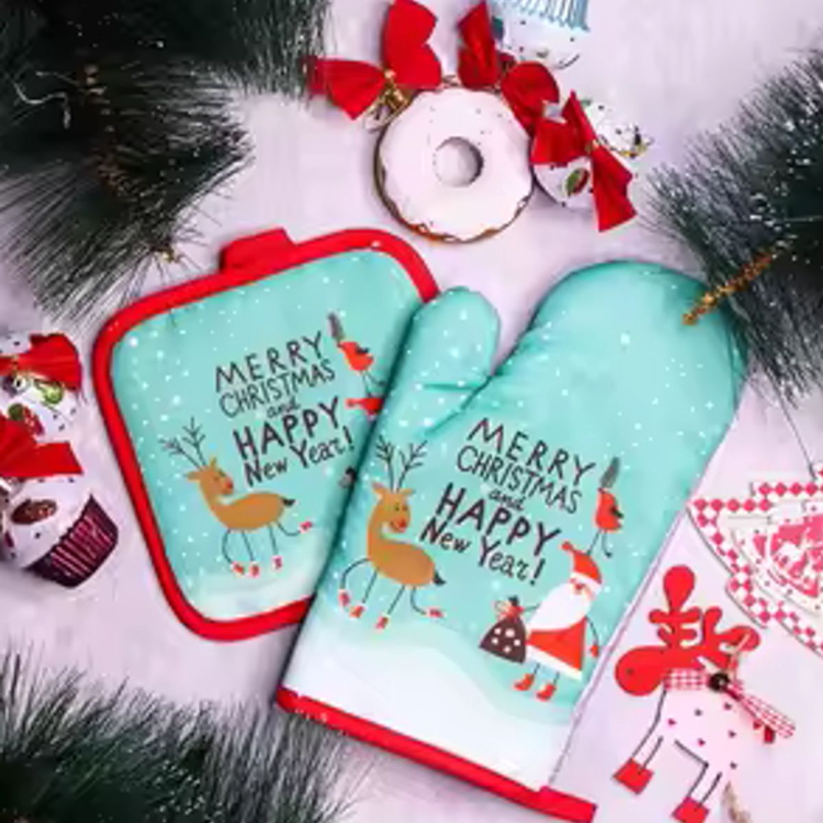 GENERICO - Manoplas Navideñas de Cocina