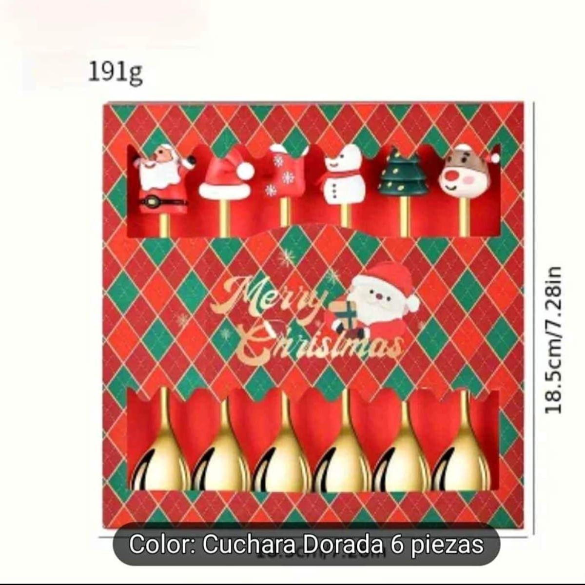 GENERICO - Mini Cubiertos con Diseño Navideño set x6