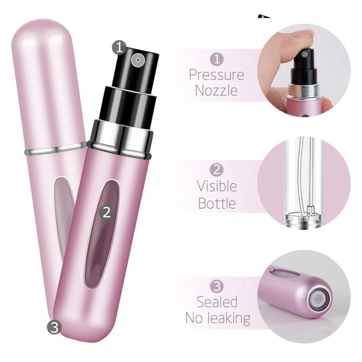 GENERICO - Dispensador Atomizador de perfume PACK 2 UND recargable