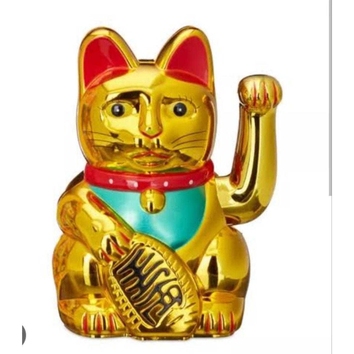 GENERICO - GATO DORADO LLAMA PLATA  Y FORTUNA GRANDE 15cm