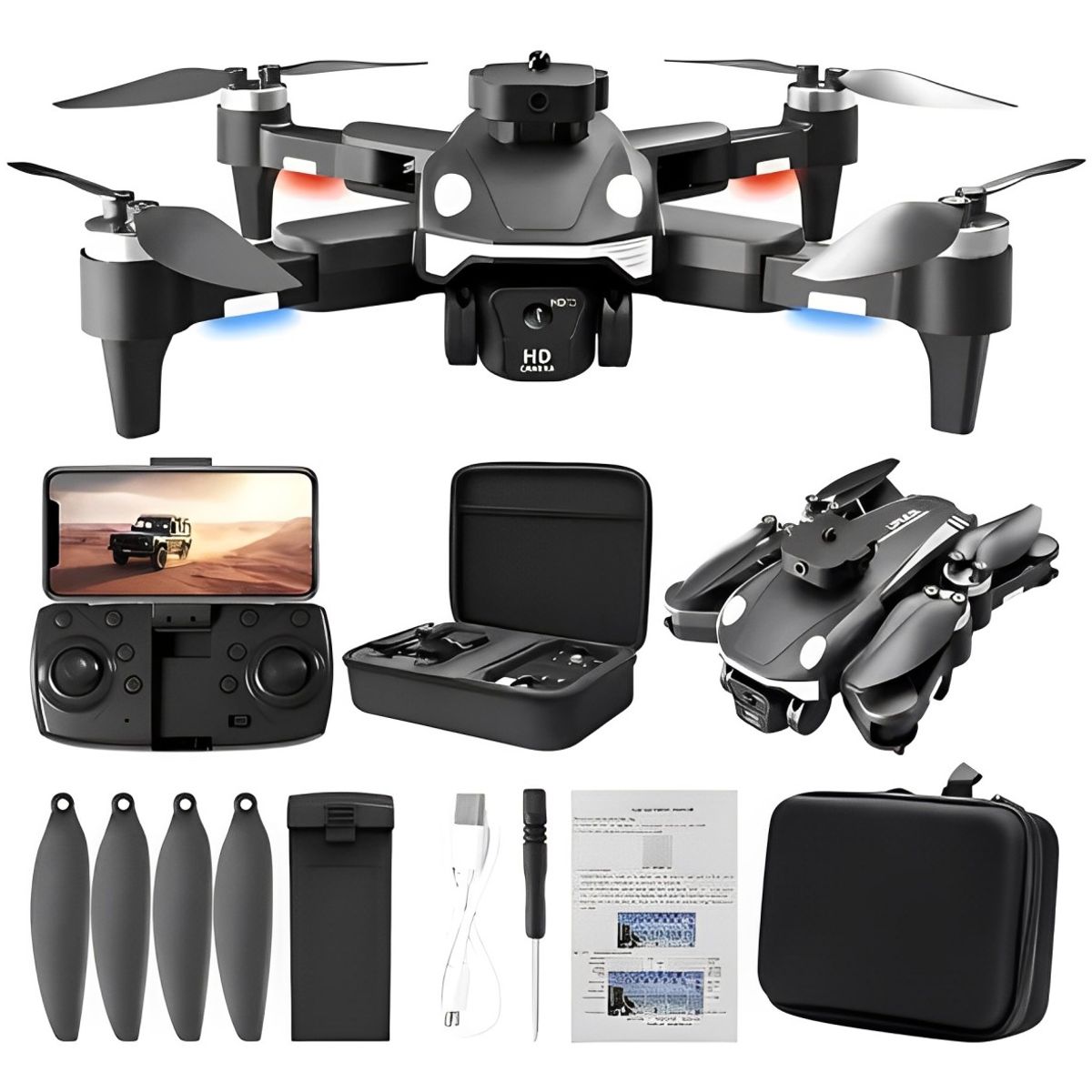 GENERICO - Dron F200 5G 4K 360 con Evitación de Obstáculos y sin Escobillas