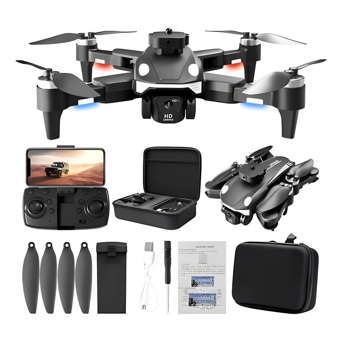 GENERICO - Dron F200 5G 4K 360 con Evitación de Obstáculos y sin Escobillas