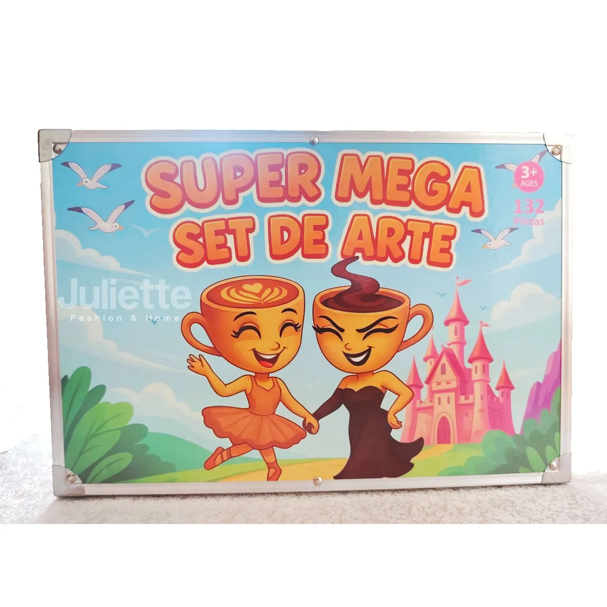 GENERICO - KIT DE DIBUJO 132PCS EN MALETA DE BAILARINA CAPUCHINA - DISEÑO  ALEATORIO