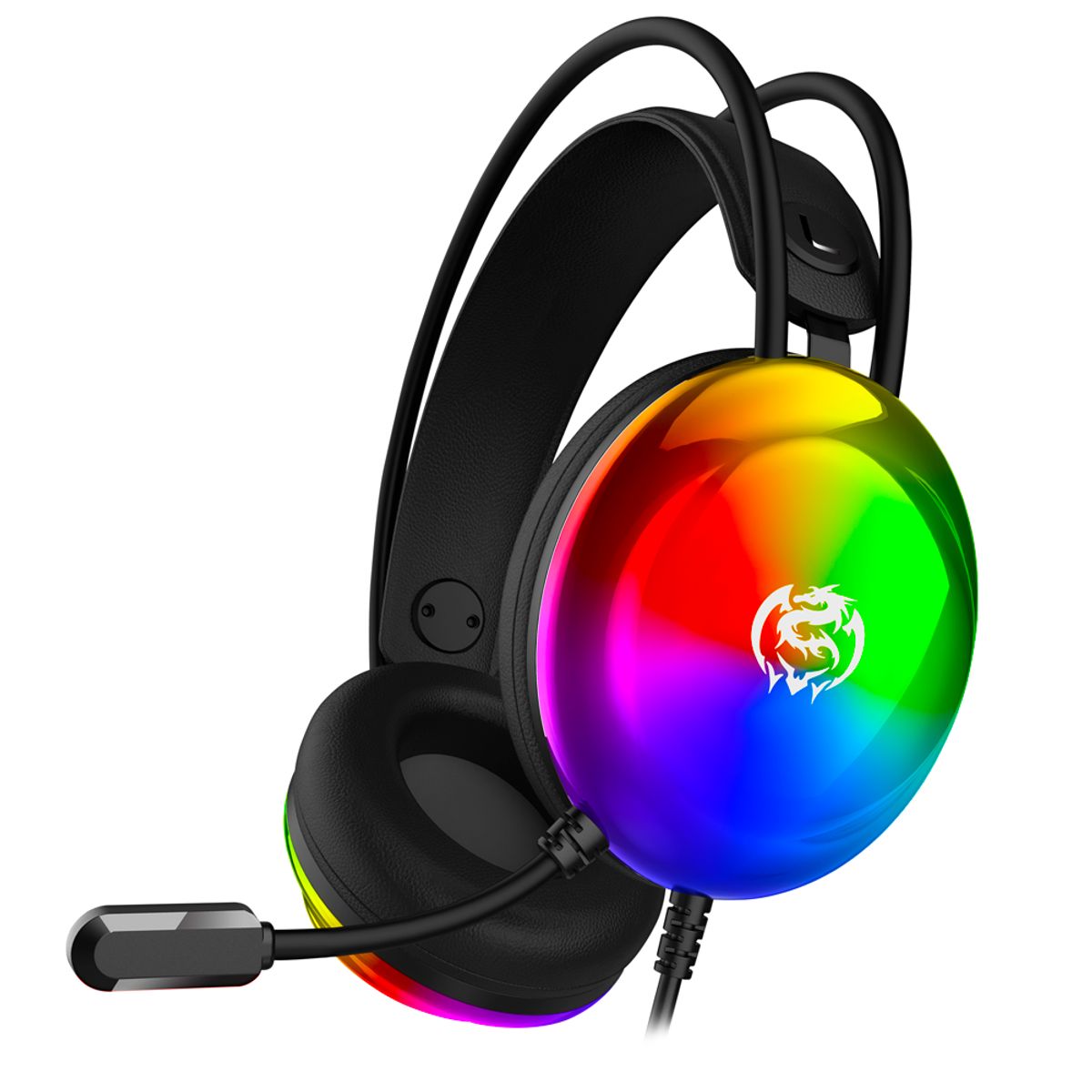CYBERTEL - Auricular Gamer Splendid RGB 5.1 Sonido Envolvente Diseño Translúcido