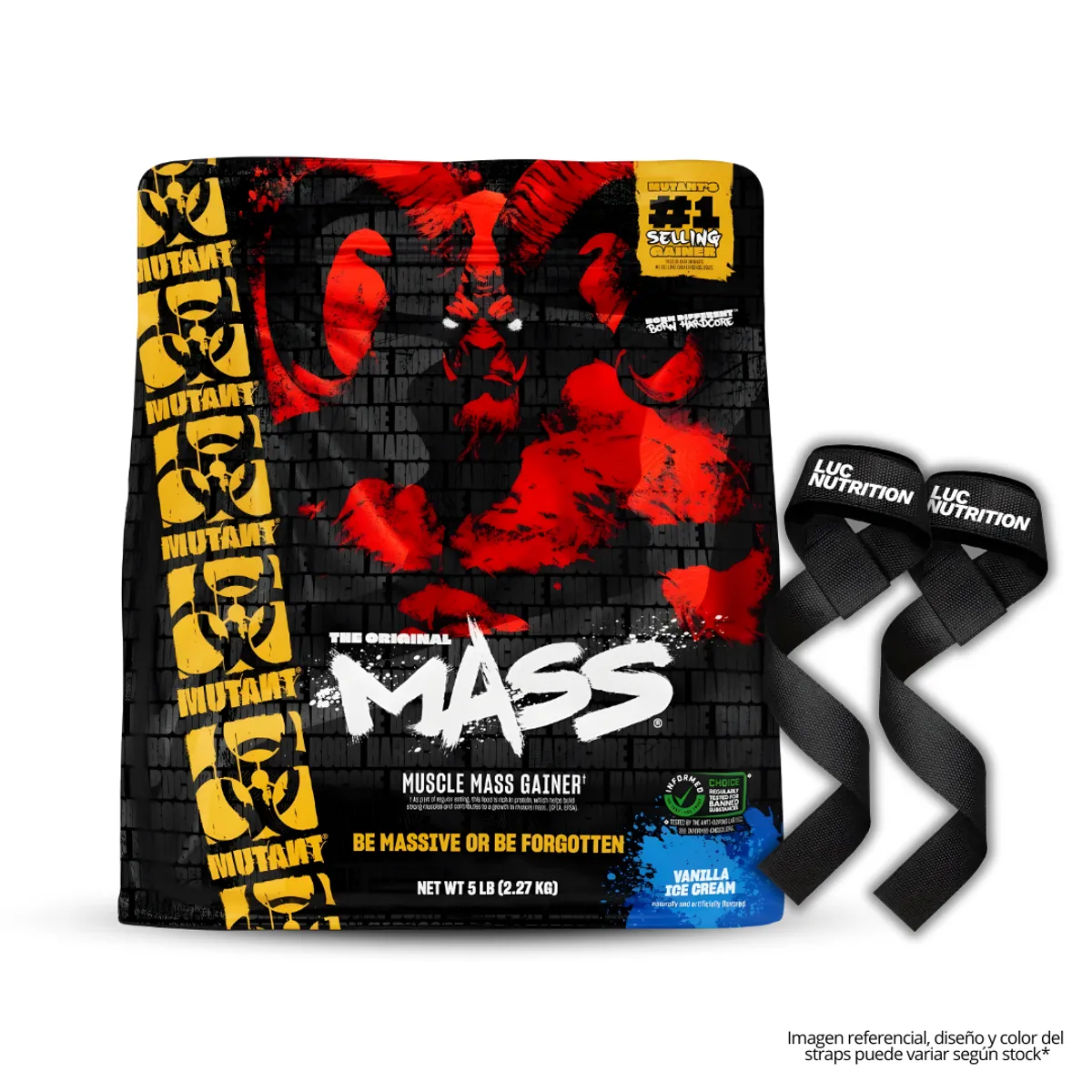 MUTANT - Mutant Mass 5 LB Mass Gainer Mutant - Vainilla Ice Cream + Straps
