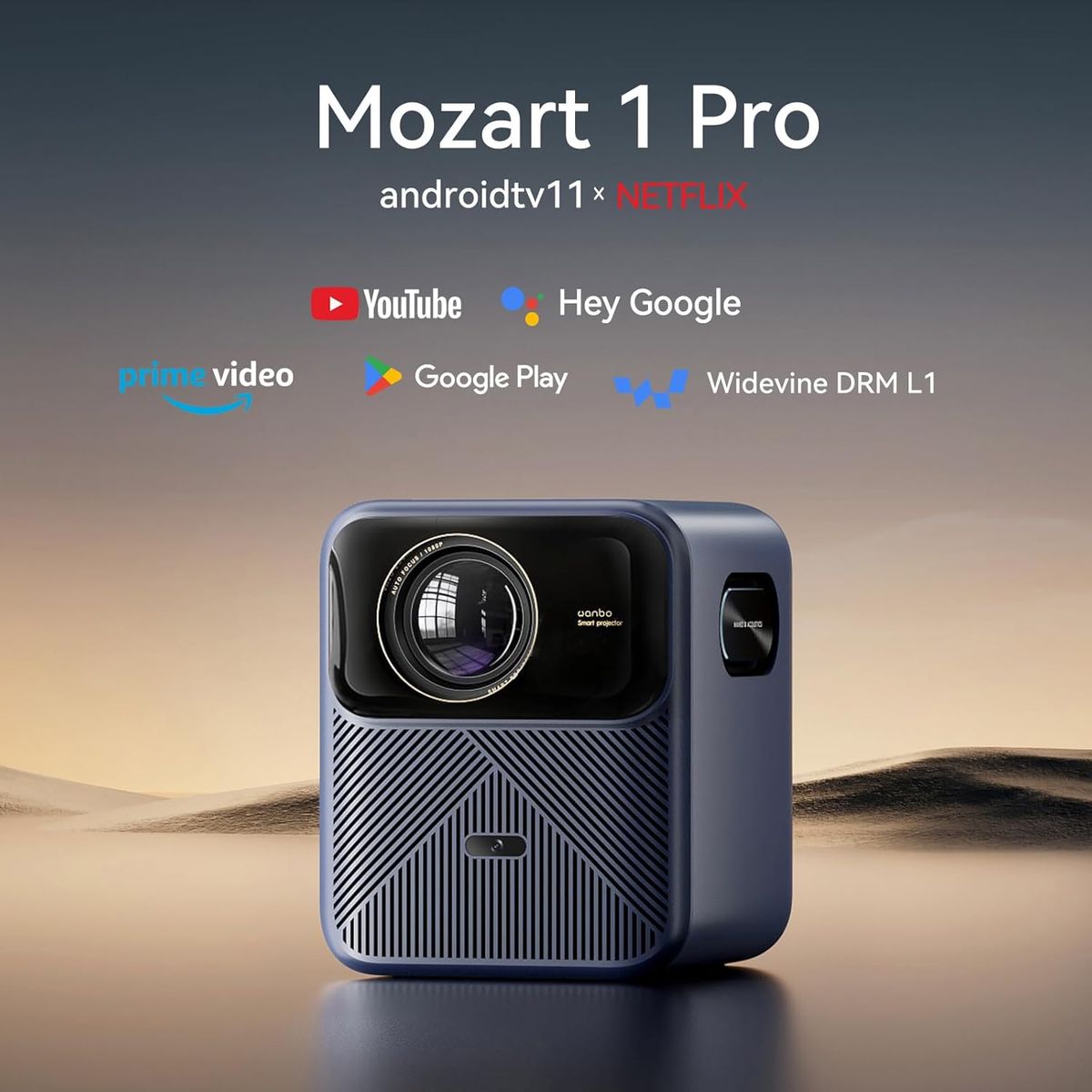 WANBO - Proyector Wanbo Mozart 1 Pro 900 Ansi WiFi Google Certificado - Azul